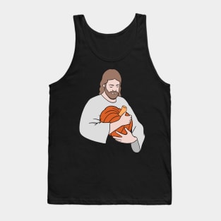 Vegan Jesus Holding A Pumpkin Tank Top